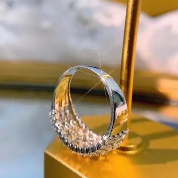 Women's ring 925 plated with rhinestone size 6 to 9 - Picture 3 of 4